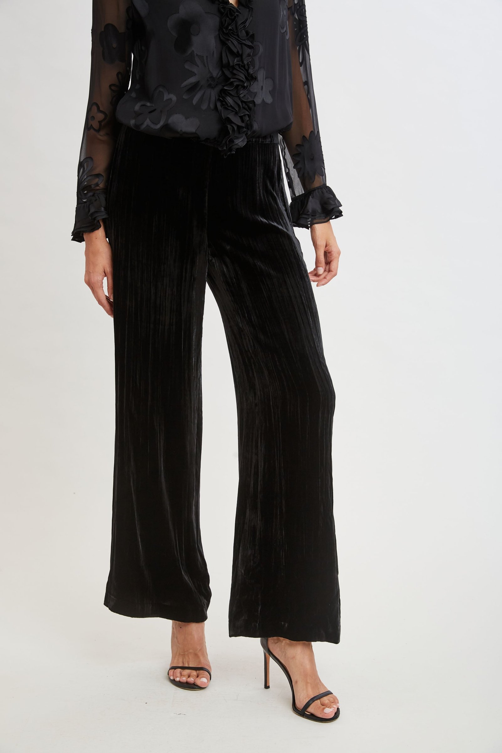 Plisse Velvet Fluid Pant